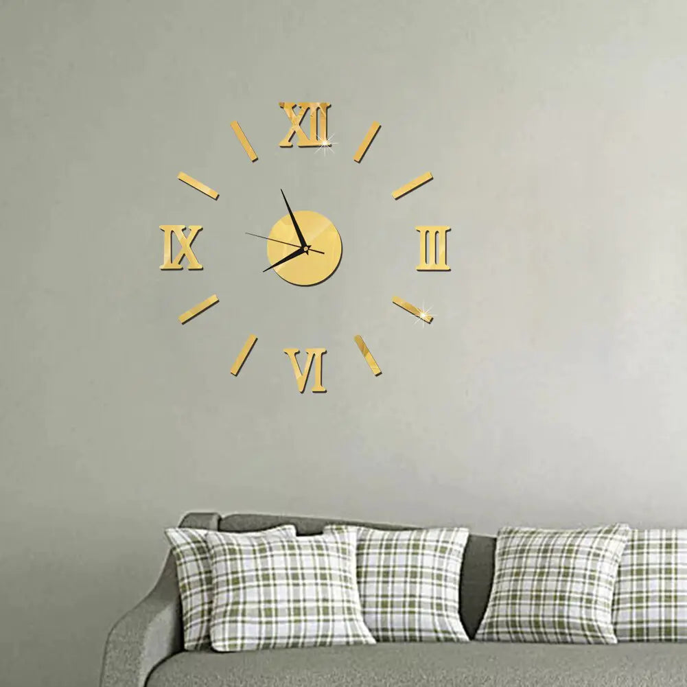 3D Acrylic Roman Numeral Wall Clock