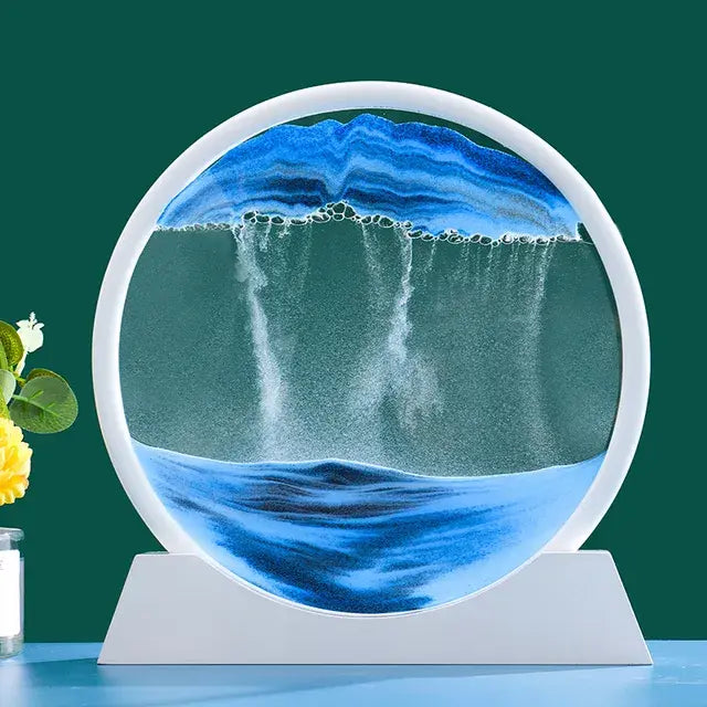 Round 3D Moving Sand Art Decor