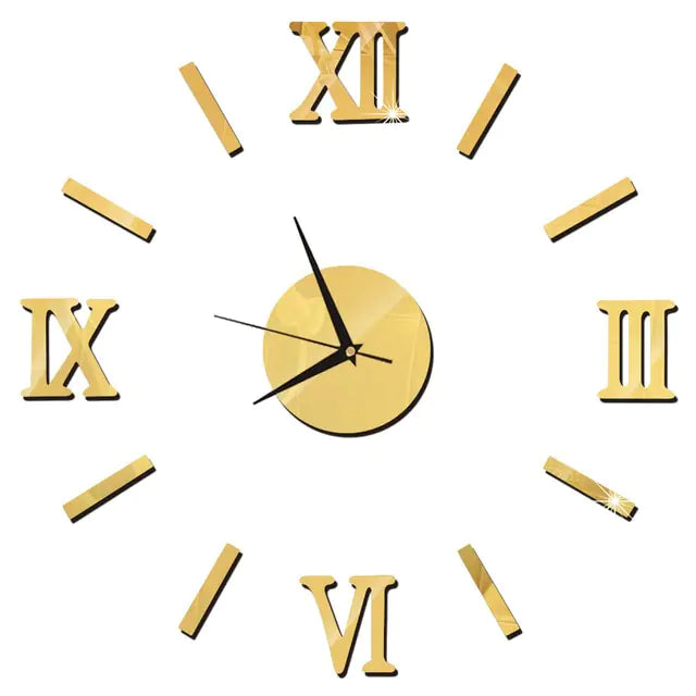 3D Acrylic Roman Numeral Wall Clock